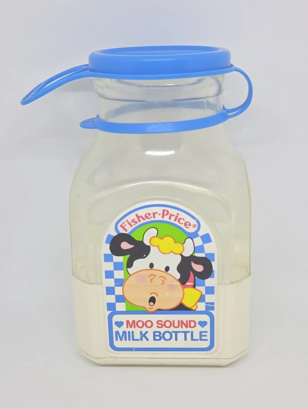Fisher Price - Vintage Moo Sound Milk Bottle Toddler Toy - 1990